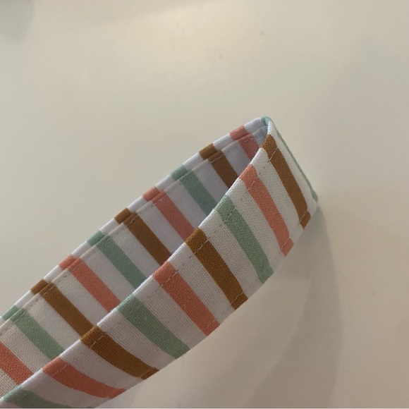 White striped One custom wristlet boho fun accessory - Picture 2 of 3